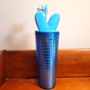 Peeps Blue Bunny Tumbler - Cold Cup with Straw